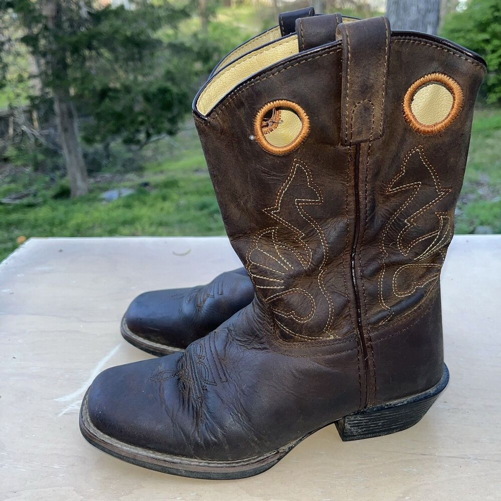 Masterson Boot Co. Brown Leather Cowboy Boots Youth Size 4 M Style RB2011Y